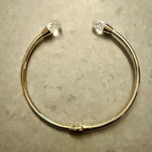 Unique Gold Hinged Choker Necklace with Crystal Accents